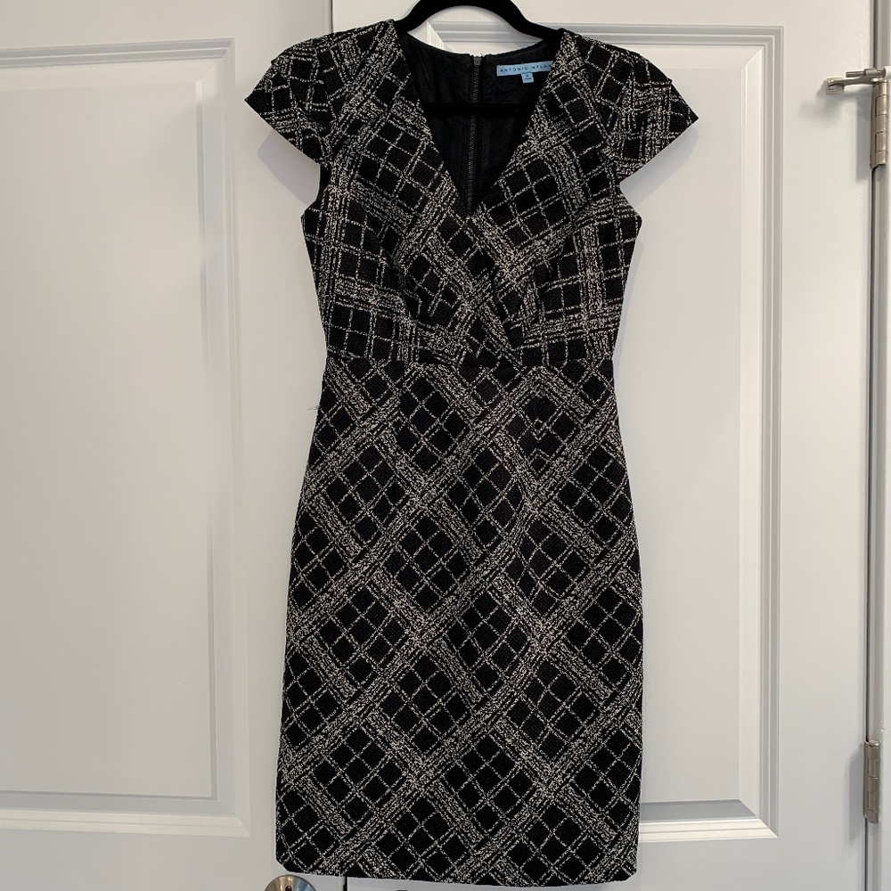 ANTONIO MELANI Black and White Mini Dress
